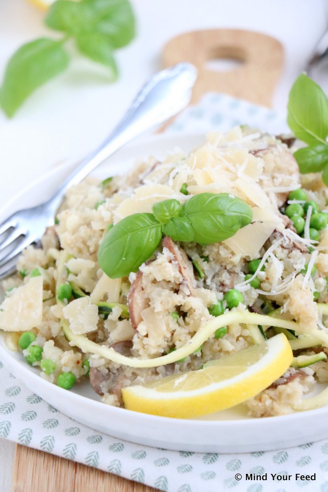 Bloemkool risotto met kastanjechampignons Mind Your Feed